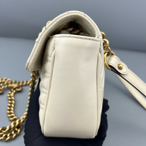 Gucci Matelasse Mini GG Marmont Calfskin White