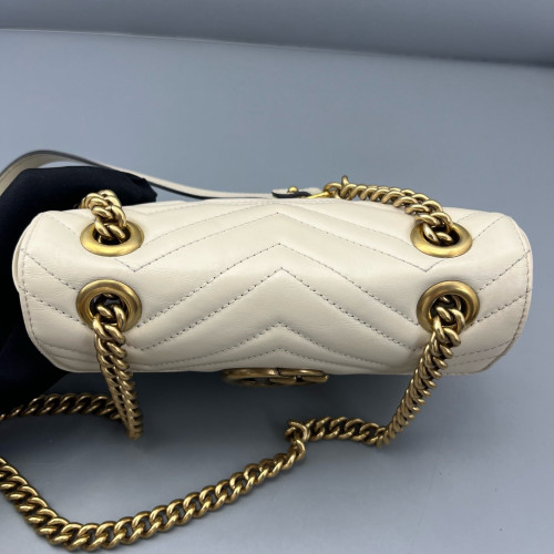 Gucci Matelasse Mini GG Marmont Calfskin White