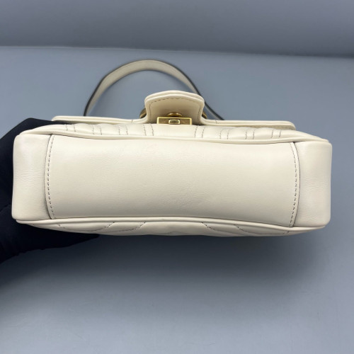 Gucci Matelasse Mini GG Marmont Calfskin White