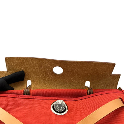 Hermes Herbag 31 Toile Vache Hunter S5 Rouge Tomato 37 Gold