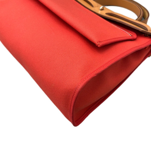 Hermes Herbag 31 Toile Vache Hunter S5 Rouge Tomato 37 Gold