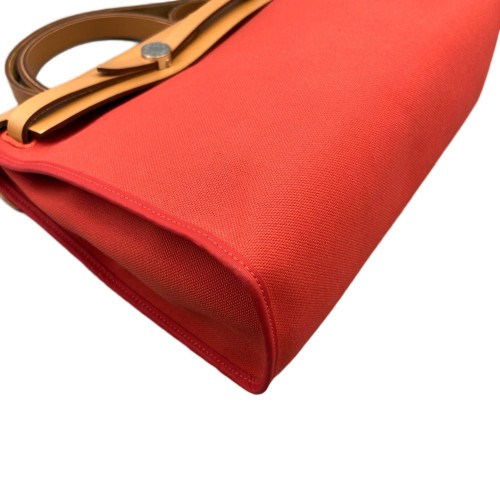 Hermes Herbag 31 Toile Vache Hunter S5 Rouge Tomato 37 Gold