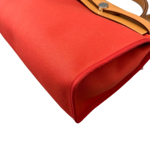 Hermes Herbag 31 Toile Vache Hunter S5 Rouge Tomato 37 Gold