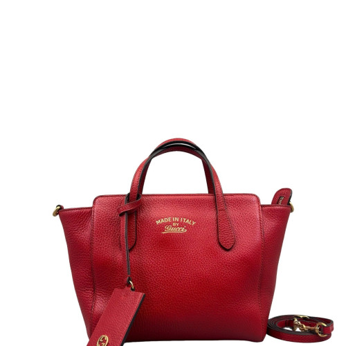 Gucci Mini Swing Tote Grained Calfskin Red