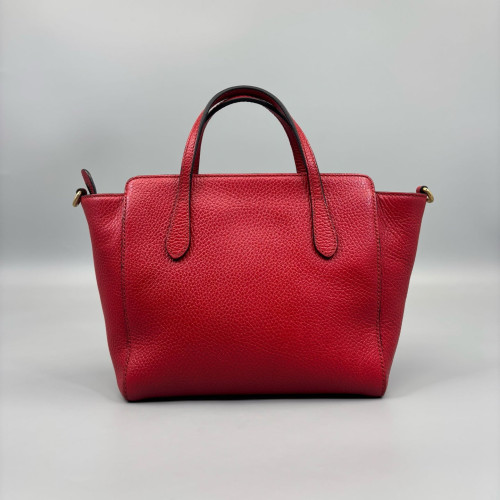 Gucci Mini Swing Tote Grained Calfskin Red