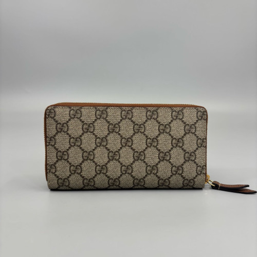 Gucci Zip Around Wallet GG Supreme Monogram Brown