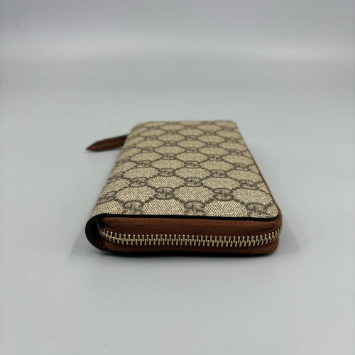 Gucci Zip Around Wallet GG Supreme Monogram Brown