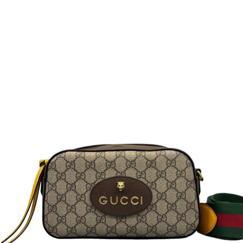 Gucci Neo Vintage Shoulder Bag GG Supreme Monogram Beige Brown Green