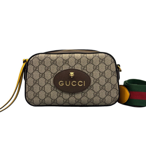 Gucci Neo Vintage Shoulder Bag GG Supreme Monogram Beige Brown Green