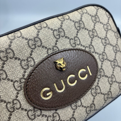 Gucci Neo Vintage Shoulder Bag GG Supreme Monogram Beige Brown Green