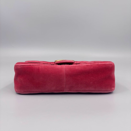 Gucci Matelasse Small GG Marmont Velvet Pink