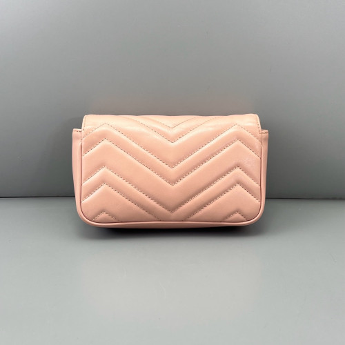 Gucci Matelasse Super Mini GG Marmont Calfskin Pink