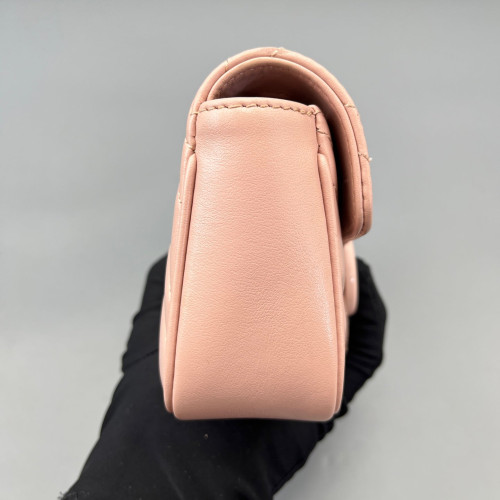 Gucci Matelasse Super Mini GG Marmont Calfskin Pink