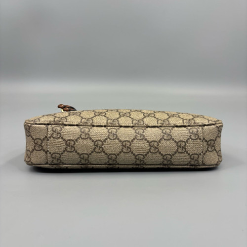 Gucci Small GG Emblem Shoulder Bag GG Supreme Monogram Beige Brown