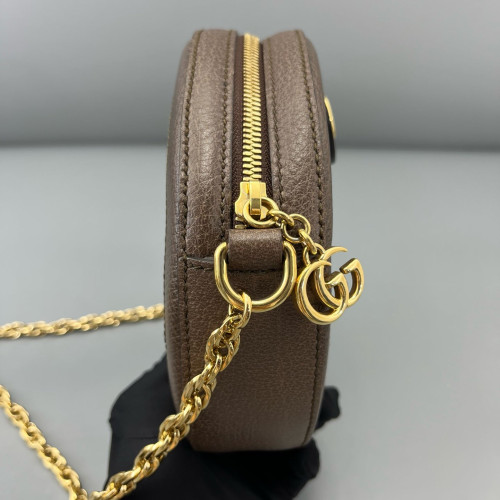 Gucci Web Mini Ophidia Round Bag GG Supreme Monogram Brown Beige Ebony Red