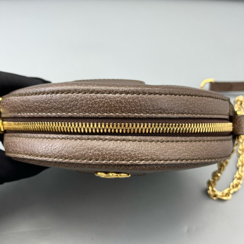 Gucci Web Mini Ophidia Round Bag GG Supreme Monogram Brown Beige Ebony Red