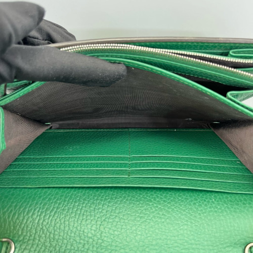 Gucci Mini Dionysus Chain Wallet Grained Calfskin Green
