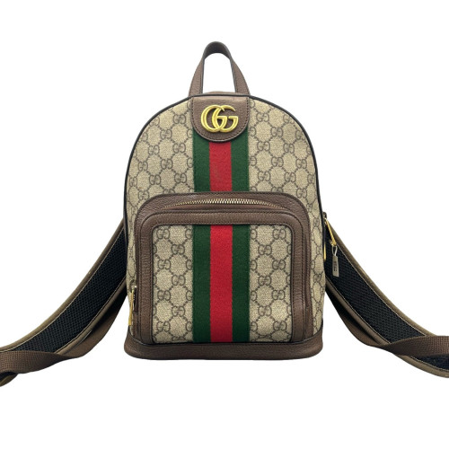Gucci Small Ophidia Day Backpack GG Supreme Monogram Beige Ebony Beige Brown