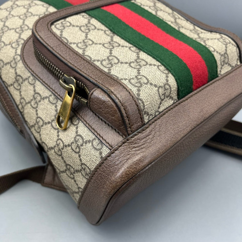 Gucci Small Ophidia Day Backpack GG Supreme Monogram Beige Ebony Beige Brown