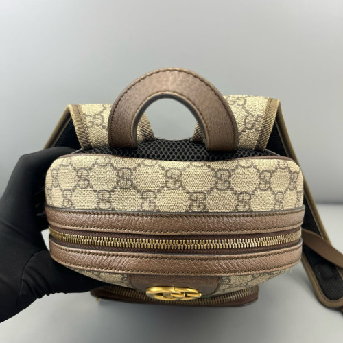 Gucci Small Ophidia Day Backpack GG Supreme Monogram Beige Ebony Beige Brown