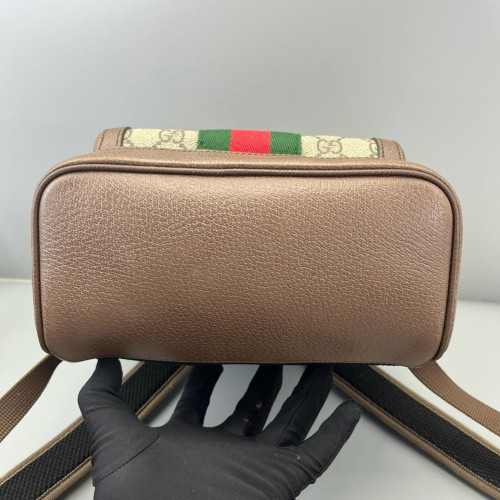 Gucci Small Ophidia Day Backpack GG Supreme Monogram Beige Ebony Beige Brown