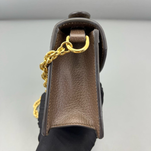 Gucci Web Mini Ophidia Padlock Top Handle Chain Shoulder GG Supreme Monogram Beige Ebony