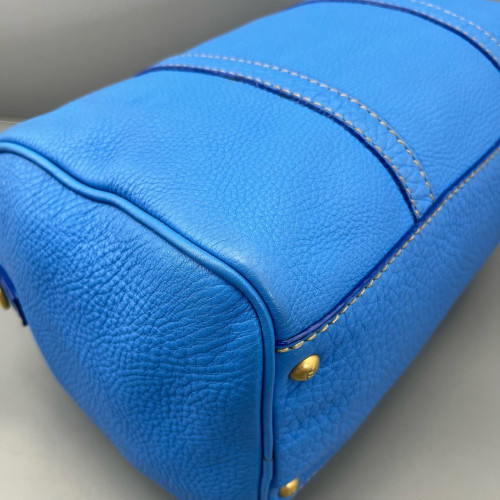 Fendi Boston Bag Calfskin Blue