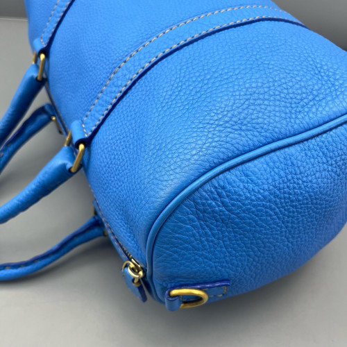 Fendi Boston Bag Calfskin Blue