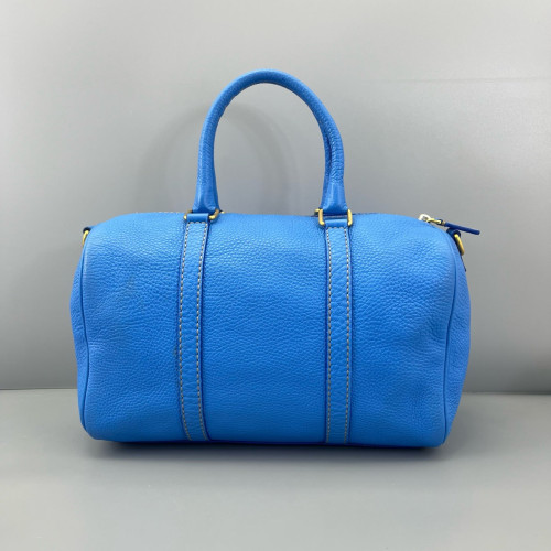 Fendi Boston Bag Calfskin Blue