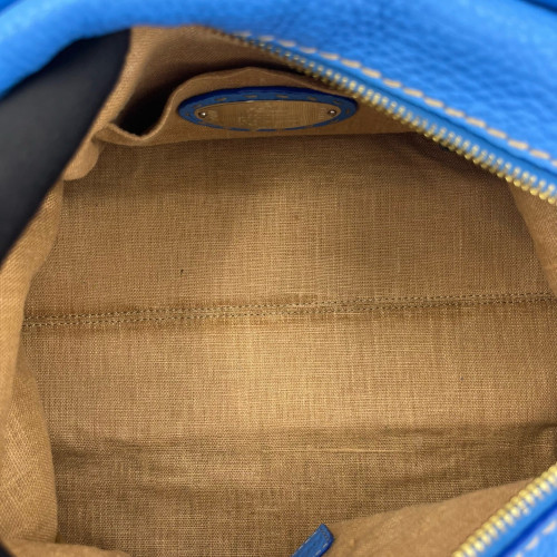 Fendi Boston Bag Calfskin Blue