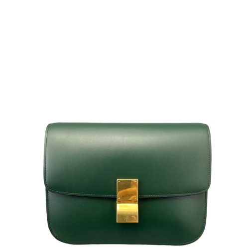 Celine Medium Classic Box Smooth Calfskin Dark Green