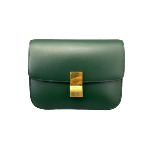 Celine Medium Classic Box Smooth Calfskin Dark Green