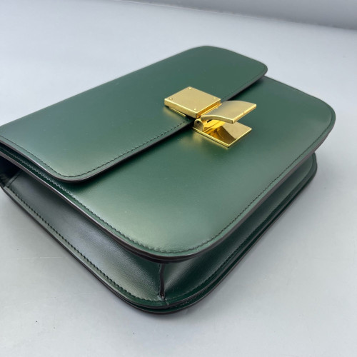 Celine Medium Classic Box Smooth Calfskin Dark Green