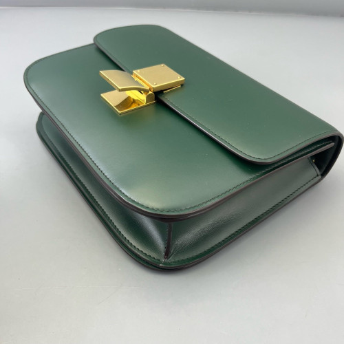 Celine Medium Classic Box Smooth Calfskin Dark Green