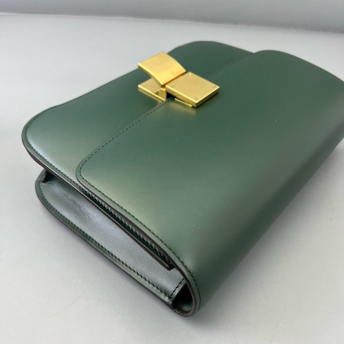 Celine Medium Classic Box Smooth Calfskin Dark Green