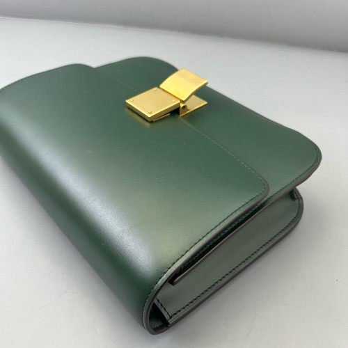 Celine Medium Classic Box Smooth Calfskin Dark Green