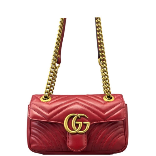 Gucci Matelasse Mini GG Marmont Calfskin Red