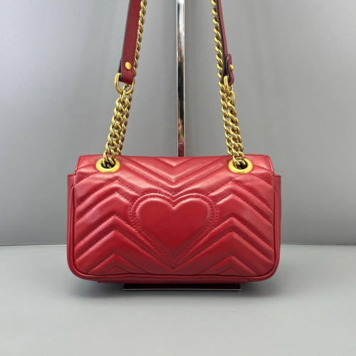 Gucci Matelasse Mini GG Marmont Calfskin Red