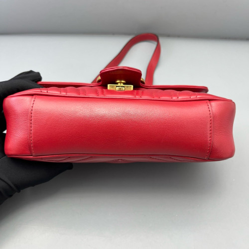 Gucci Matelasse Mini GG Marmont Calfskin Red