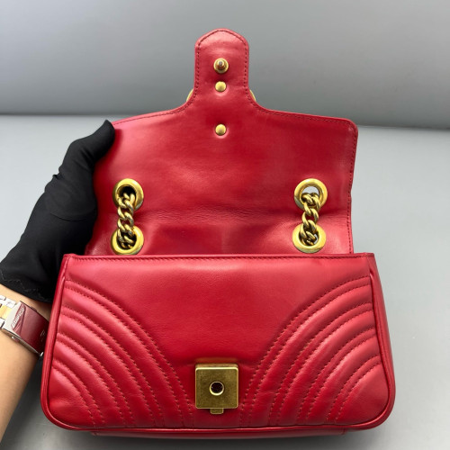 Gucci Matelasse Mini GG Marmont Calfskin Red