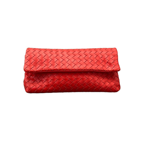 Bottega Veneta Clutch Lambskin Intrecciato Nappa Red Bottega Veneta Clutch Lambskin Intrecciato Nappa Red