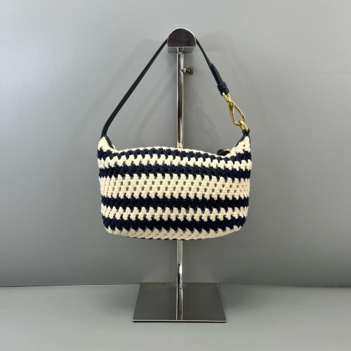 Miu Miu Mini Spirit Bag Calfskin Fabric Blue White Miu Miu Mini Spirit Bag Calfskin Fabric Blue White