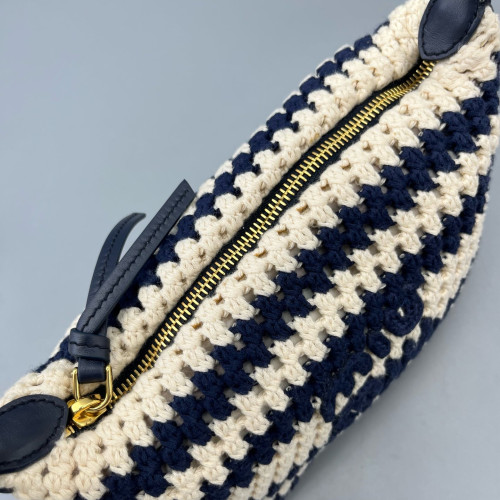 Miu Miu Mini Spirit Bag Calfskin Fabric Blue White Miu Miu Mini Spirit Bag Calfskin Fabric Blue White