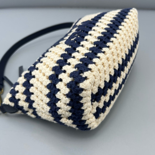 Miu Miu Mini Spirit Bag Calfskin Fabric Blue White Miu Miu Mini Spirit Bag Calfskin Fabric Blue White