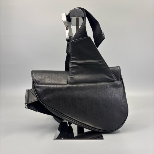 Dior Saddle Crossbody Bag Calfskin Black