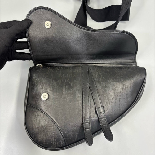 Dior Saddle Crossbody Bag Calfskin Black