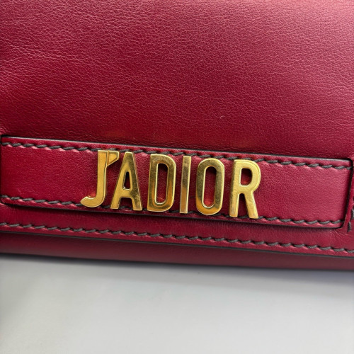 Dior Small J'adior Chain Flap Calfskin Burgundy