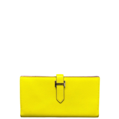 Hermes Bearn Gusset Wallet Epsom 9R Lime