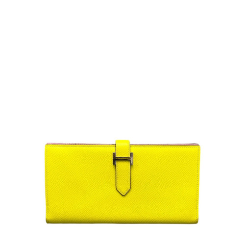 Hermes Bearn Gusset Wallet Epsom 9R Lime
