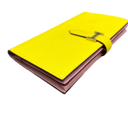 Hermes Bearn Gusset Wallet Epsom 9R Lime